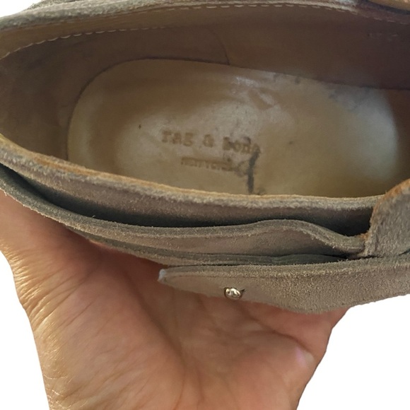 Rag & Bone Sz 37.5 Gray Wrap Around Harley Boots Booties - Picture 9 of 11